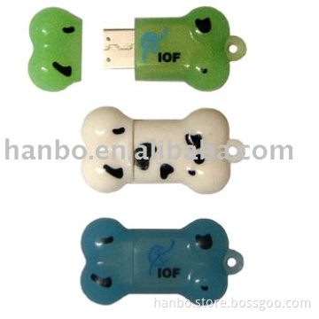 Cartoon USB Flash disk,bone shaped usb storage device,silicon usb flash memory stick,mini usb flash disk,